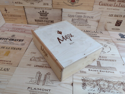 Holz Weinkiste Kiste mit Deckel ~ Maya, Napa, California ~ Original, Aufbewahrung.