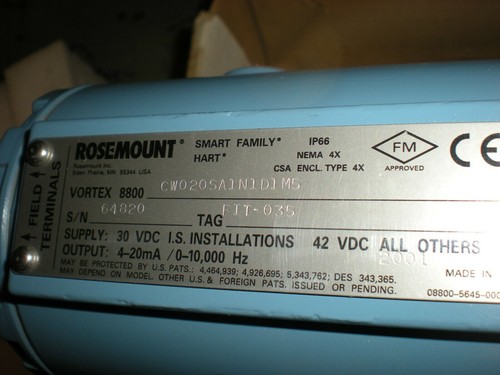 Rosemount 8800CW Hart 4-20mA Vortex Flowmeter Controller Transmitter Transducer - Picture 2 of 3