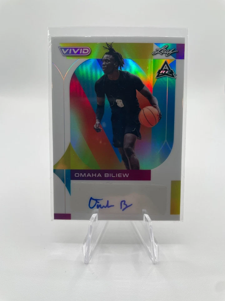 2022-23 Leaf Vivid Omaha Biliew White Prizm Rookie Auto /25 + Black /20 Red /35 - Image 2 of 4