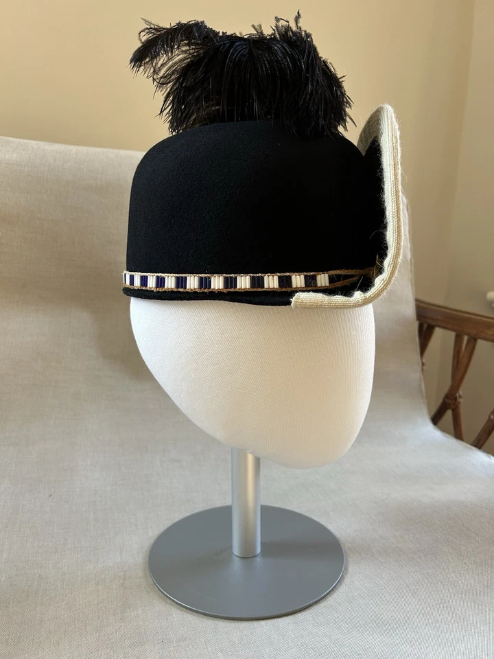 Sombrero ladeado de oficial británico 1755 réplica hecha a mano reproducción militar de colección Foto 3 de 4