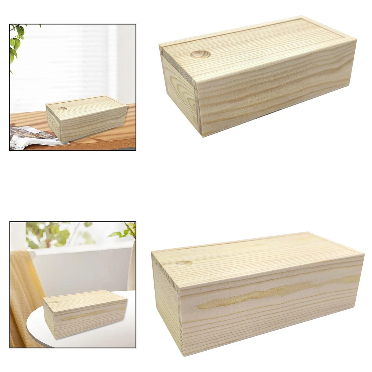 NKlaus Scatola Porta Oggetti In Legno Con Coperchio In Vetro – 8,5x8,5x3,5 Cm, Stile Marittimo - 5