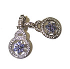 925 Sterling Silver tanzanite white topaz gemstone dangle earrings unique — photo 3