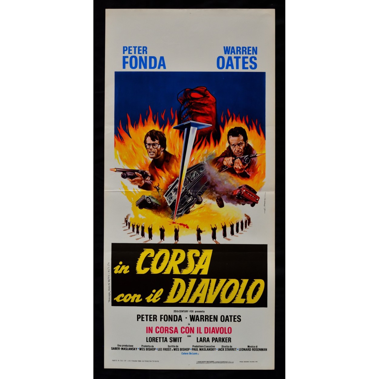 Locandina originale film In corsa con il diavolo (1975) - Regia di Jack Starrett