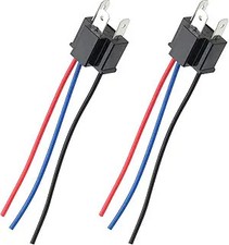 2PCS H4 Headlight Connector with 3-Way Headlight Wiring Harne Color: Male/2PCS