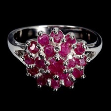 925 Sterling Silver Ring Round Ruby 3.5mm Natural Gemstone Jewelry Size 6.5