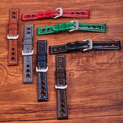 Quality Genuine Leather Watch Strap Soft Breathable Cowhide Band 20 22 24 26mm