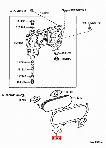 Genuine Toyota LandCruiser FZJ80 FZJ79 1FZ 4.5 Petrol Oil Cooler Cover Gasket - Picture 3 of 6