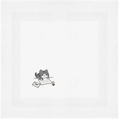 Baumwollserviette/Essenstuch ''Katze schreibt Buchstabe'' (NK00049713)