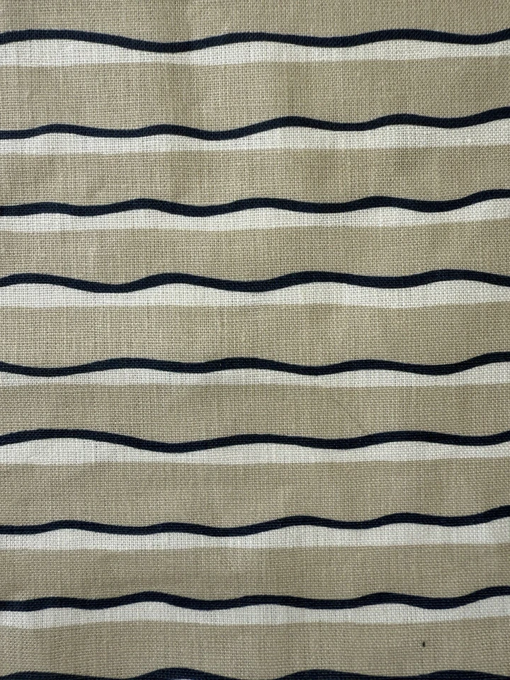 IMOGEN HEATH LENI STRIPE CLAY 100% LINEN EXCLUSIVE DESIGNER FABRIC 3 Yards 54"W - Image 2 of 4