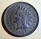 1907 INDIAN HEAD CENT FULL LIBERTY 4 DIAMONDS