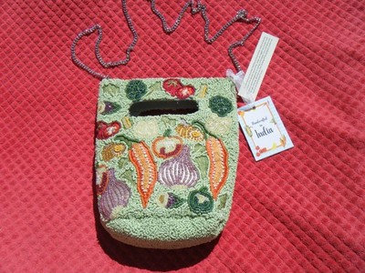 New Release Viral Vegetable Themed Beaded Bag Handcrafted in India