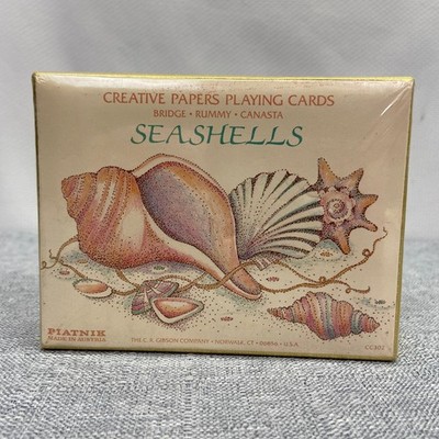 Vintage Piatnik Seashells Bridge Canasta Poker 2 Deck Playing Cards Sealed