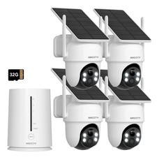 ARCCTV 4MP Wireless Security Camera System Outdoor Solar Battery Pan/Tilt Audio