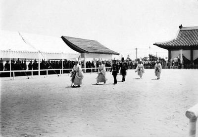 Master ceremony Prince Yi Un arrives state funeral last Emperor- Japan Old Photo