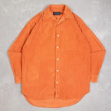 Vintage Cord Shirt Medium Mens 1990s Orange C...