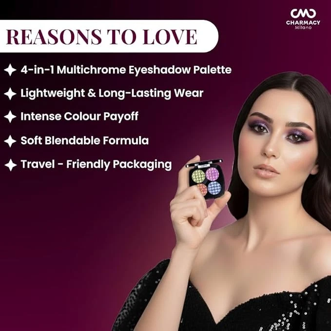 Paleta de sombras de ojos Charmacy Milano CMC Insane Quad - 04-4 en 1 multicromo Pa de ojos Foto 3 de 4