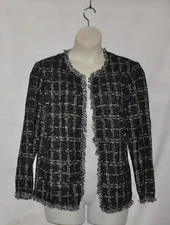 Joan Rivers 30th Anniversary Boucle Jacket w/ Fringe Edge Size 1X Black