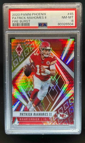 2020 Phoenix Patrick Mahomes II Fire Burst #45 Chiefs PSA 8