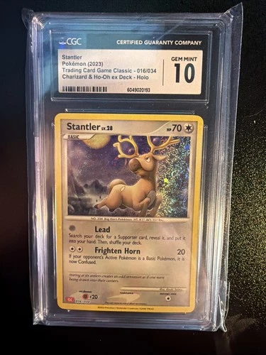 2023 Pokemon Classic Collection Stantler Charizard Ho Oh ex Deck CGC 10 016/034