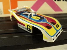 Aurora G-Plus Porsche 510K in White/Yellow/Maroon/Blue Body from 1977!  New!