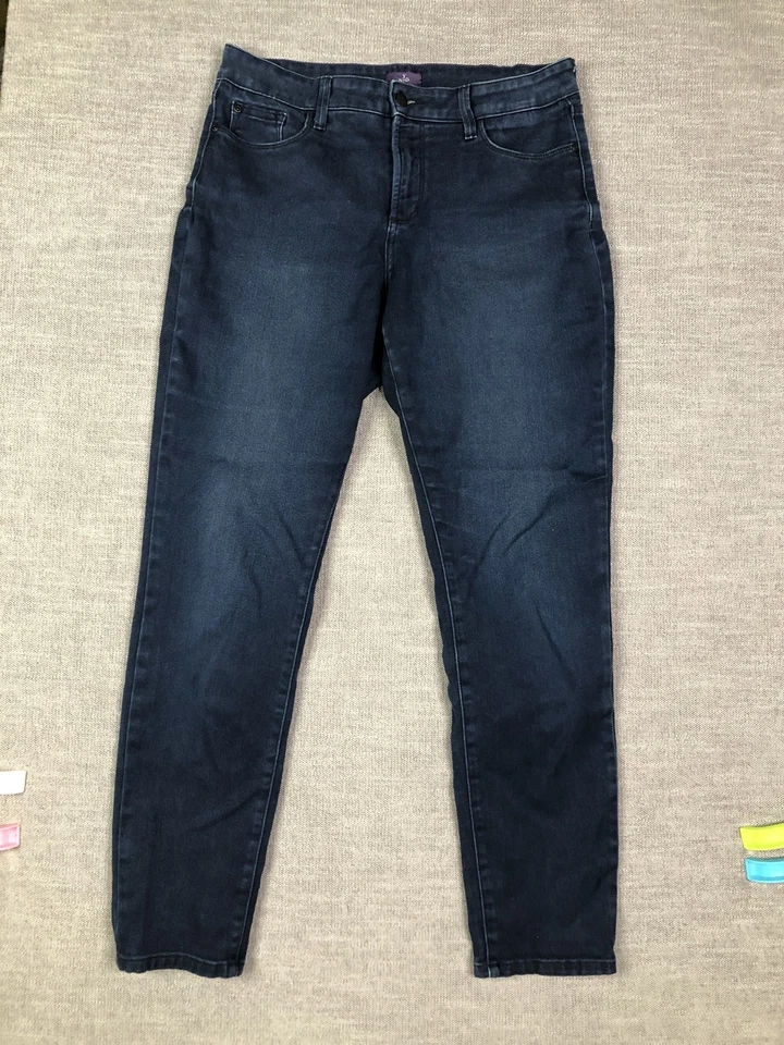 NYDJ 牛仔裤女式 12 蓝色打底裤牛仔提升技术弹力美国制造 — 第 3/4 张图片