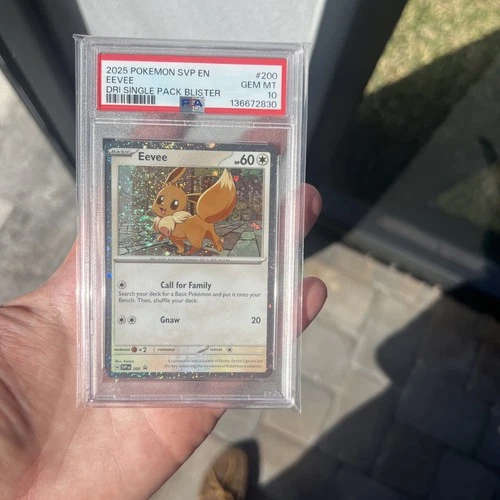 2025 POKEMON SVP EN-SV BLACK STAR PROMO #200 EEVEE PSA 10 Swirl 💫🍥🍭