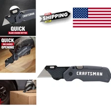 Handy Folding Utility Knife with Push Button Blade Change and Lightweight Build