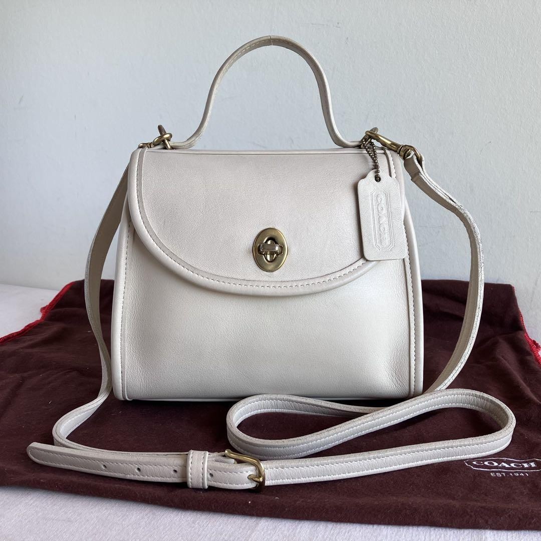 Old Coach 9985 REGINA 2Way Bag Turnlock Black Leather