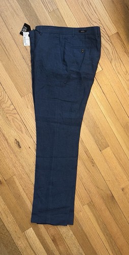 Joseph Abboud Men's Slim Fit 100% Linen Dress Pants 34 32 NWT Indigo Blue