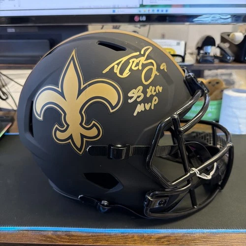 DREW BREES Signed Full Size Eclipes Saints Helmet w/"SBXLIV MVP" BECKETT COA