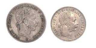 Habsburg Österreich Franz Joseph I. Lot Vereinstaler 1866 E & 1 Florin 1883