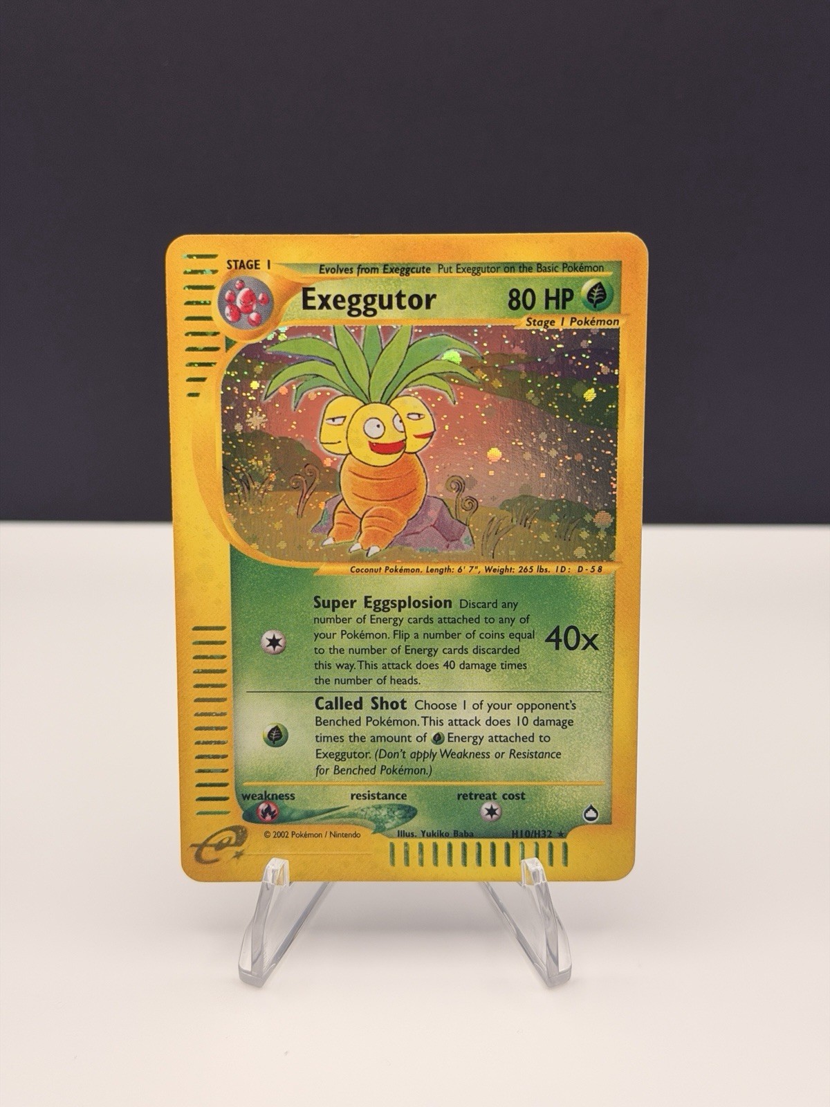 Pokemon 2003 Aquapolis Exeggutor Holo Card #H10/H32 NM