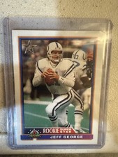 1991 Bowman Rookie Super Star JEFF GEORGE #1 (RC) INDIANAPOLIS COLTS 