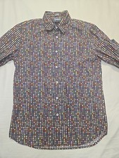 Desigual Abstract Geometric Colorful Men's Size M Button Down Long Sleeve Shirt