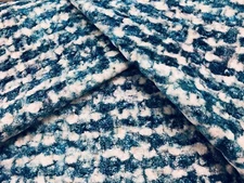 Designers Guild Textural Printed Velvet Fabric RETICELLO OCEAN 1.35yd FDG2664/02