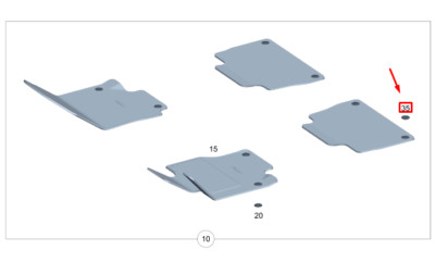 MB GLE W167 Floor Mat Rear Right Top Snap Fastener A00099819779051  