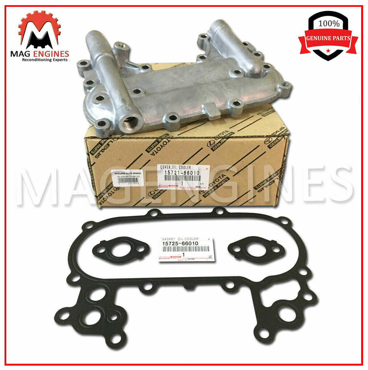 15721-66010 GENUINE OEM OIL COOLER COVER W/GASKET 1FZFE LAND