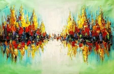 Abstract  #5C-B5, 48x72, 100% Hand painted Oil Painting on Canvas