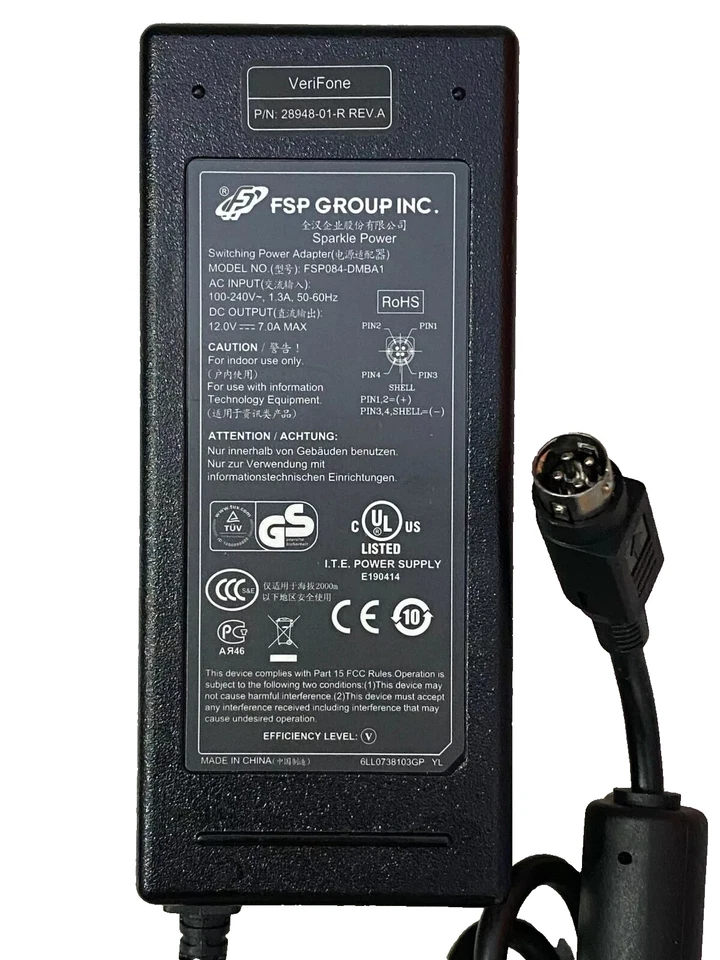 FSP 12V 4-Pin AC Adapter For Wacom Cintiq 22HD DTH-2200 DTK-2200 21UX POW-A118 - Image 3 of 4