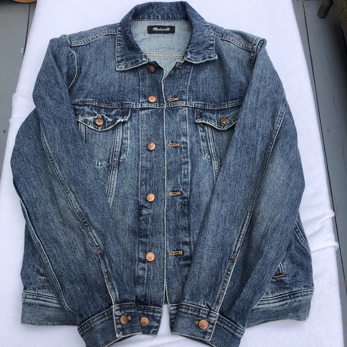 Madewell Mens Large Jean Jacket Denim Blue Style K0745 eBay