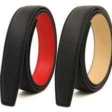 Leather Luxury Men's Belt Without Buckle Black Fashion Automatic Strap Waistband