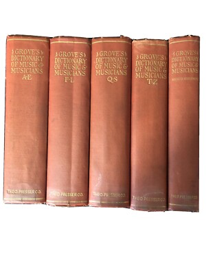 Groves Dictionary of Music and Musicians Incomplete Set Of 5