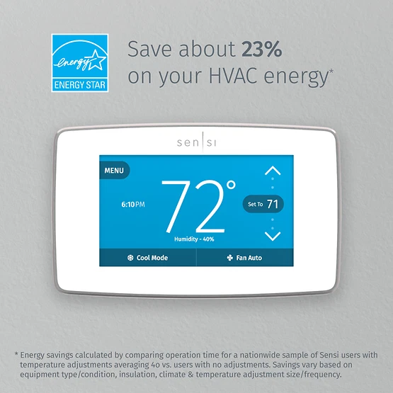 Emerson White-Rodgers 1F95U-42WF Sensi Touch Wi-Fi Smart Thermostat, Touchscreen - Image 2 of 4