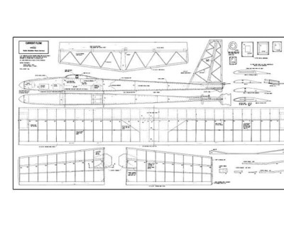 Current Flow Elec Glider 95'' Wingspan RC Model Airplane Printed Plans &Templates
