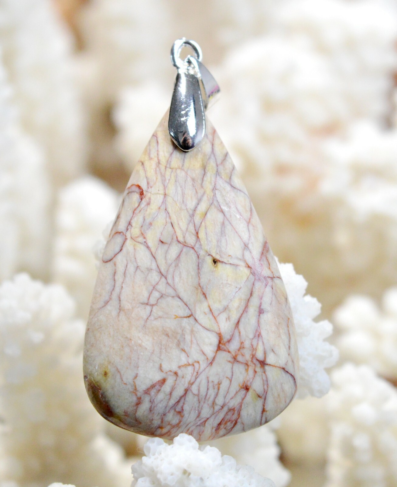 Cabochon jaspe bréchique 42 carats : l'énergie de la pierre naturelle d'Inde BU34