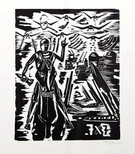 Pitt Cuerlis, Apokalypse 7, Woodcut, signed and numbered in pencil