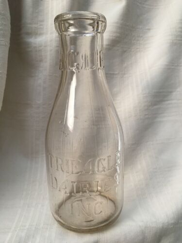 Vintage Quart Milk Bottle Trieagle Dairies Queens New York City Tri-Eagle NY - Picture 1 of 12
