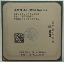 AMD A8-3850 Quad Core Processor 2.9GHz, 4 MB Cache, Socket FM1, 100Watt CPU