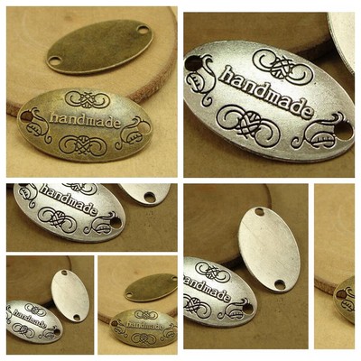 50 Pcs Vitage Handmade Labels Metal Letter Printed Antique