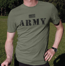 Men T-Shirt - Army Distressed flag Military Patriotic USA